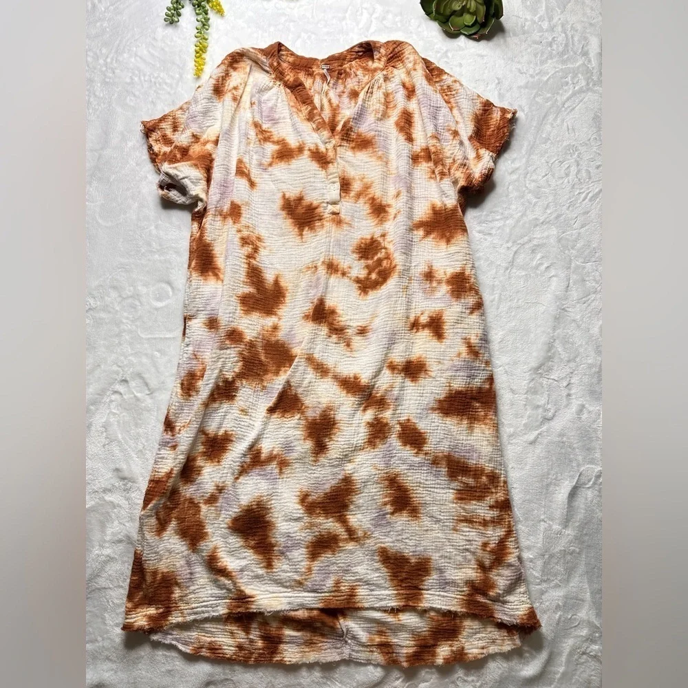 Young Fabulous & Broke Baja Kaftan Midi Dress in Thistle Cosmic Wash Tie Dye S/M